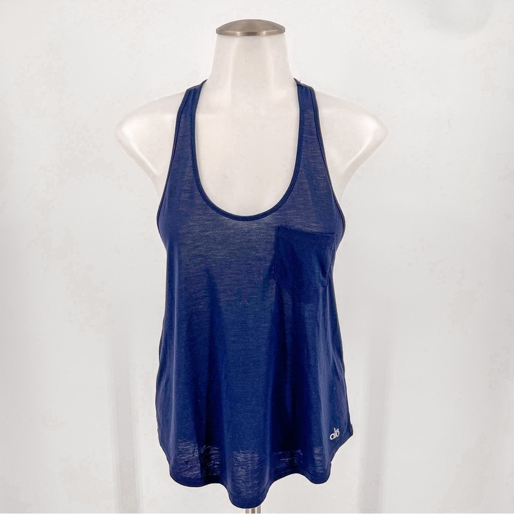Blue Alo yoga workout tank top